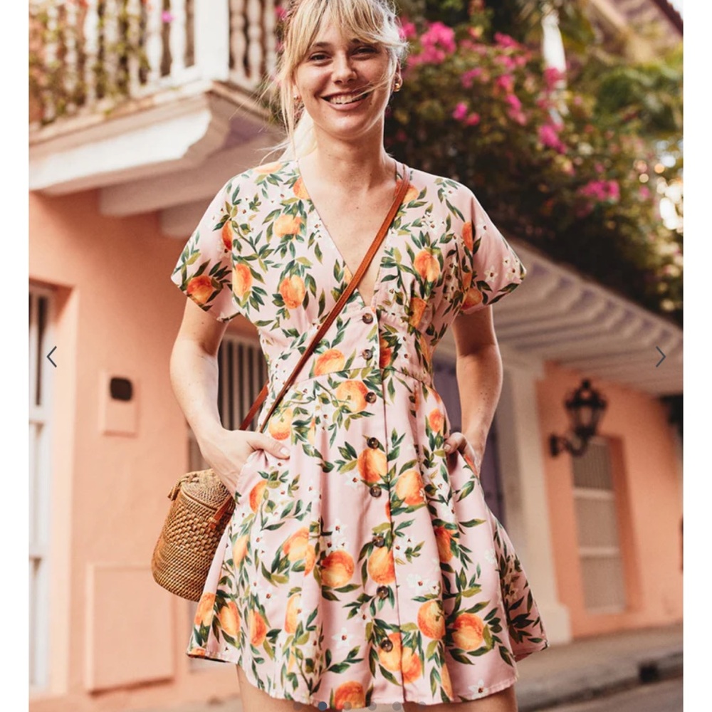 Marine Layer Camila Dress in Orange Print